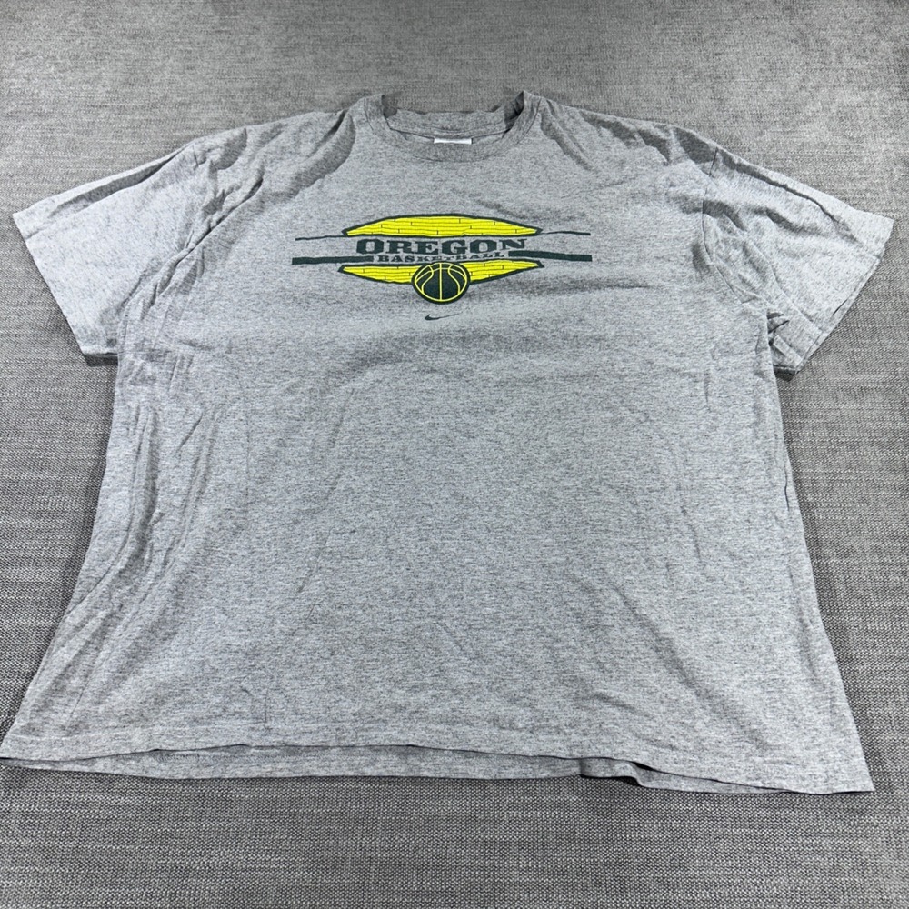 Nike Oregon Basketball T Shirt Mens 2XL Gray Excellent Graphic Tee NCAA Ducks